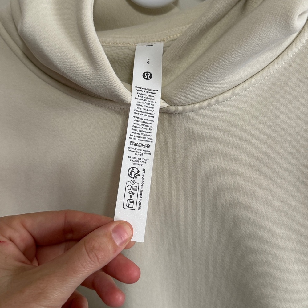Lululemon big and cozy hoodie- Ivory - Picture 2 of 4